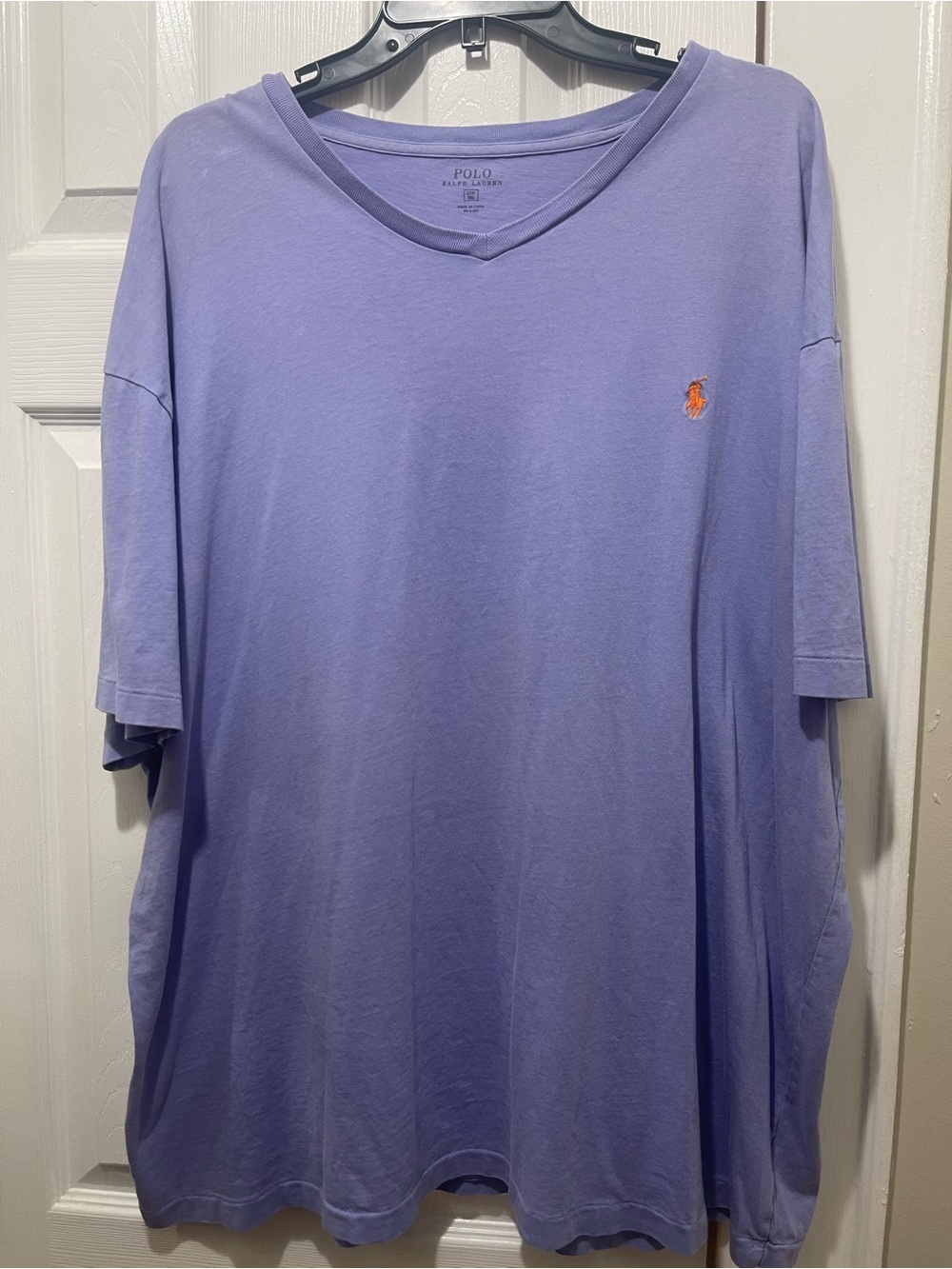 Polo by Ralph Lauren Lavender V-Neck Short Sleeve Tee with Orange Pony